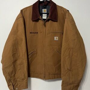 Vintage Carhartt Detroit Blanket Lined Jacket J01 Brown 56 3XL Union Labor USA